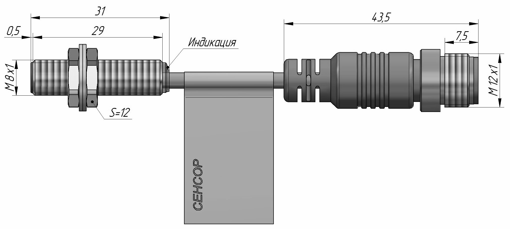 Индуктивный датчик ВБИ-М08-29УР-1112-С