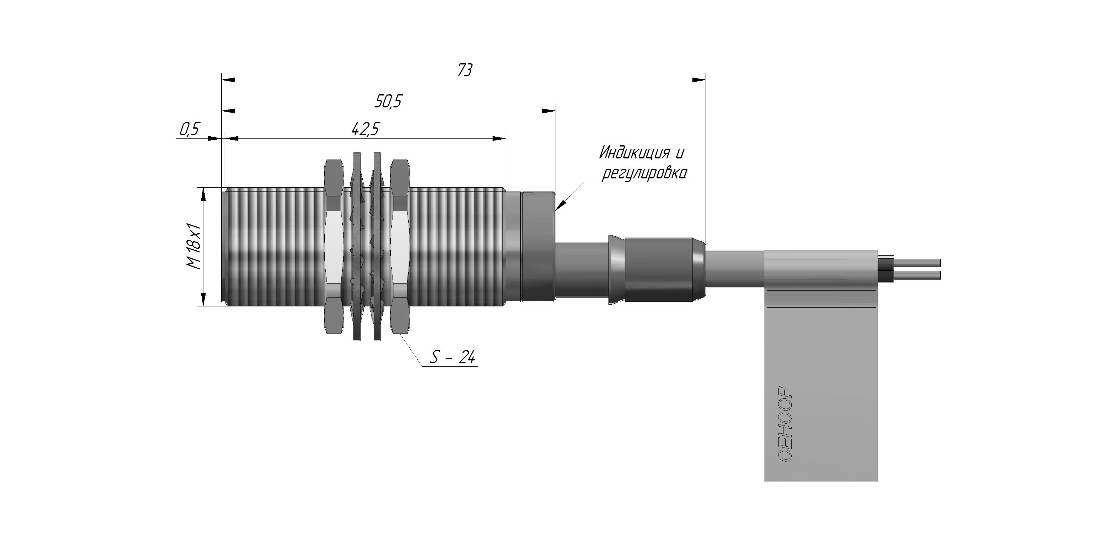 Индуктивный датчик ВБИ-М18-46С-1111-СА.51