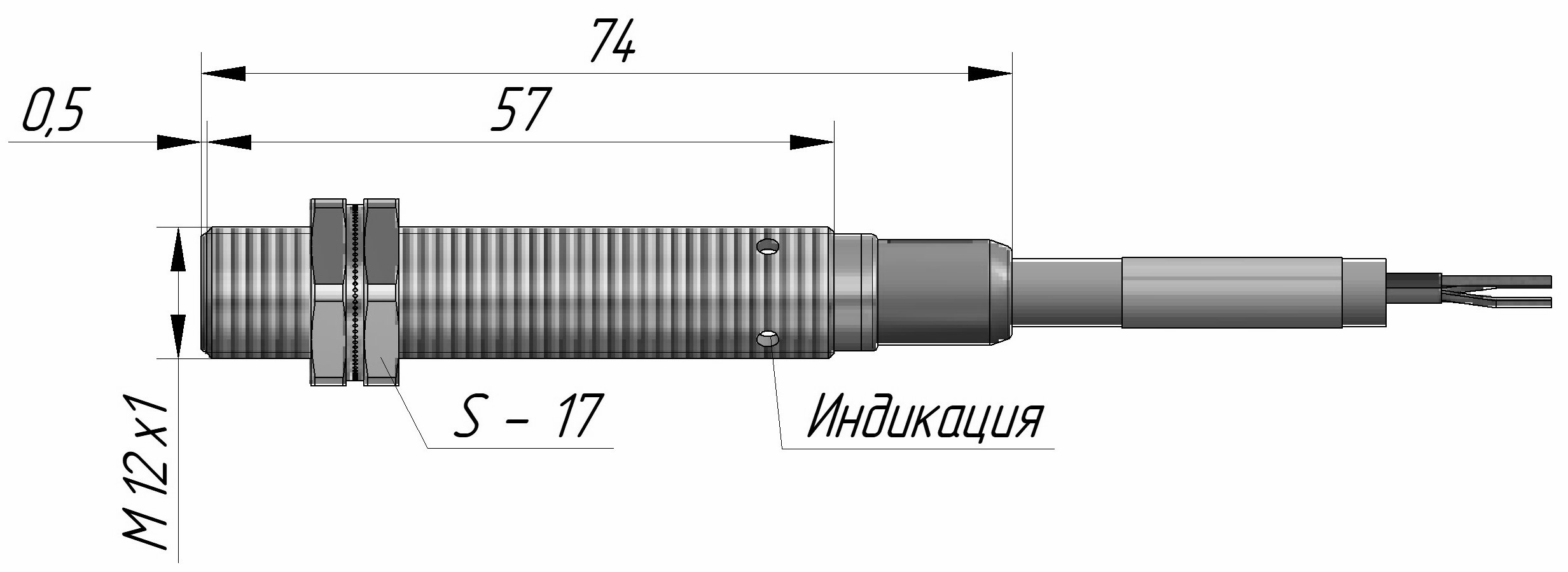 Индуктивный датчик ВБИ-М12-60В-1112-С.9