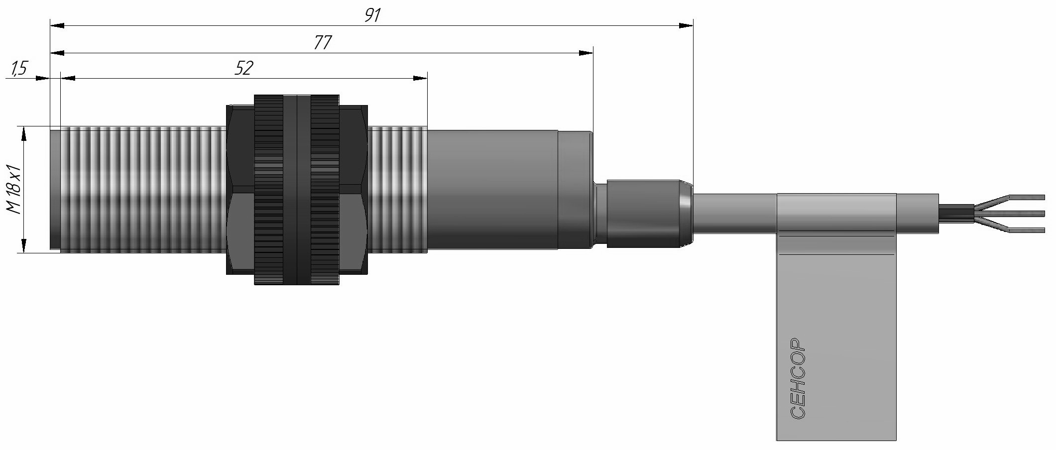 Индуктивный датчик ВБИ-Ц18-73В-1131-С