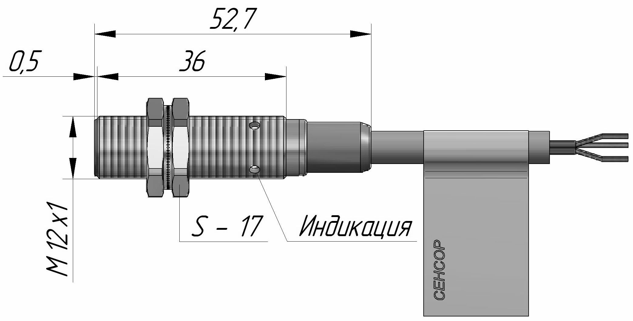 Индуктивный датчик ВБИ-М12-34В-1122-С.6