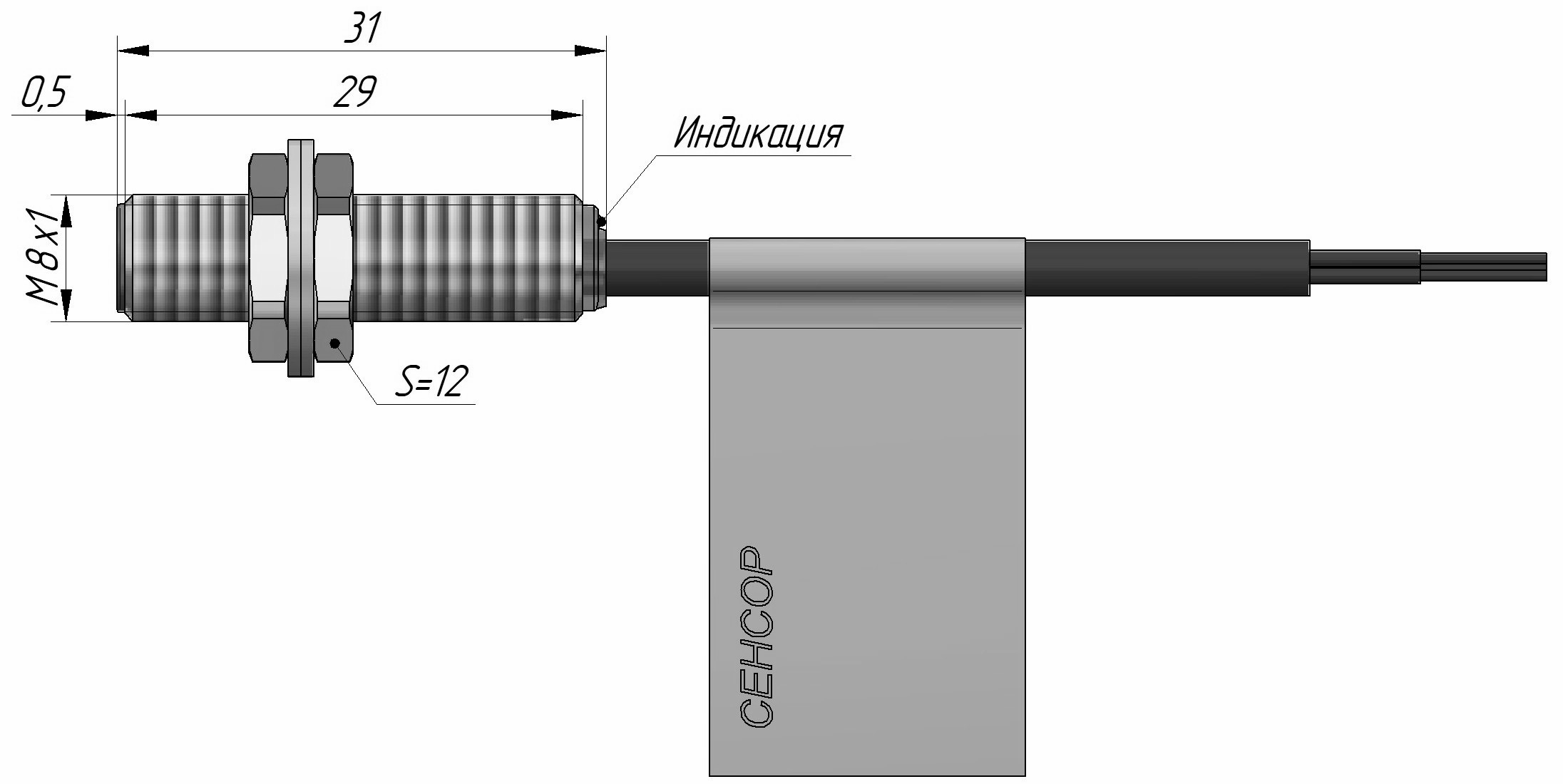 Индуктивный датчик ВБИ-М08-29У-1122-С