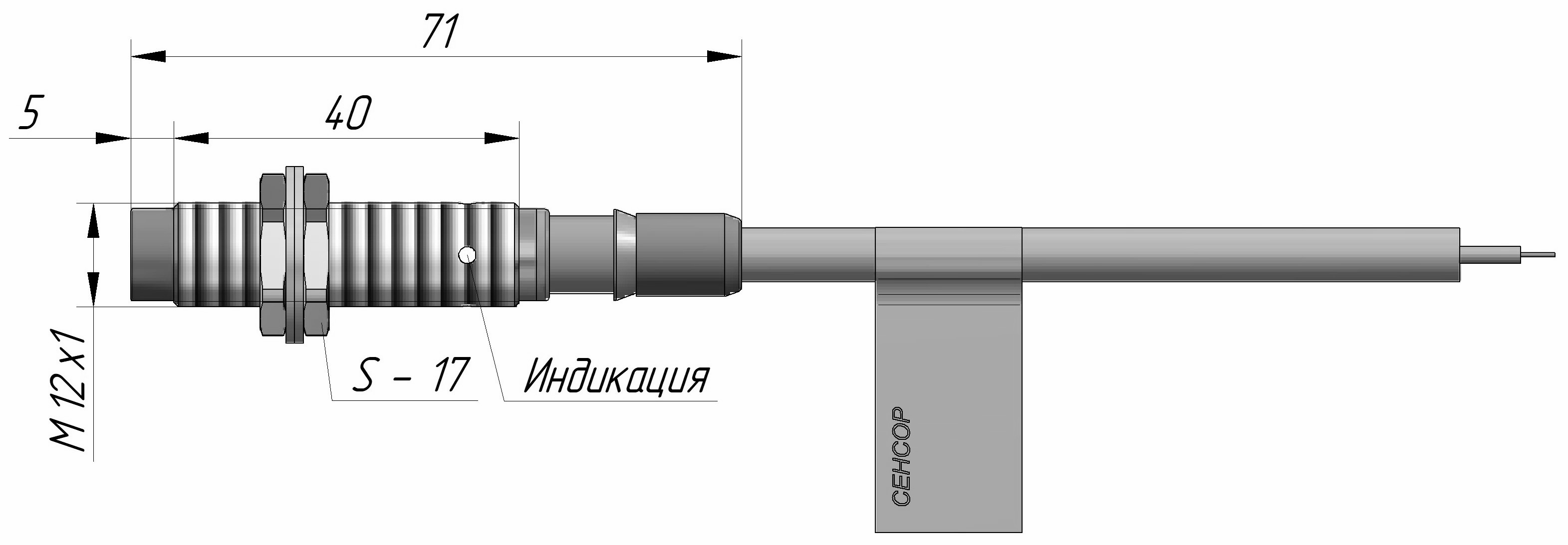 Индуктивный датчик ВБИ-М12-39С-2122-С.6