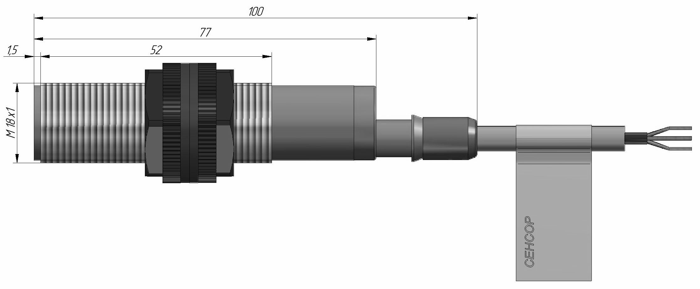 Индуктивный датчик ВБИ-Ц18-73С-1132-С